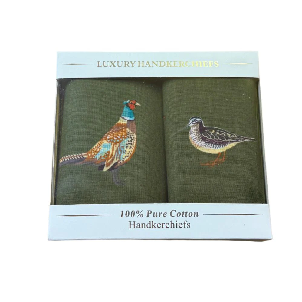 Men's Cotton Handkerchiefs - Superior Game Birds (Box of 2) - Image 2