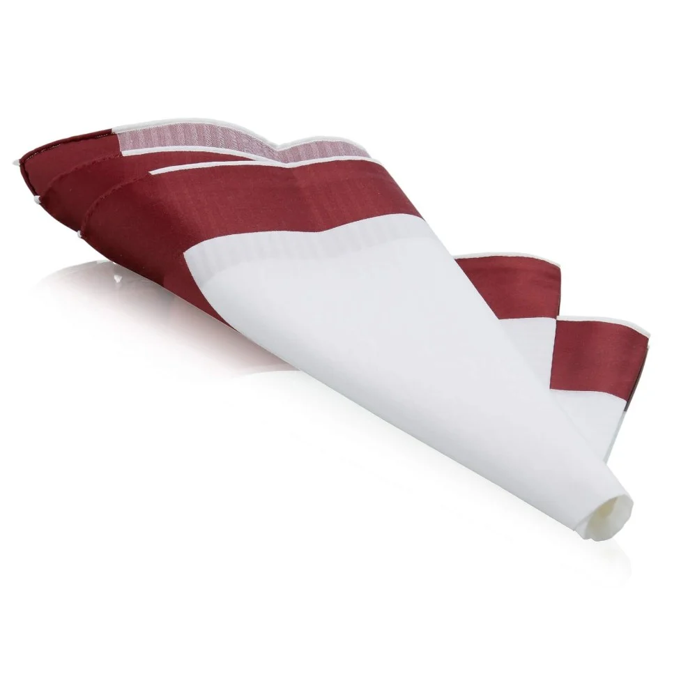 Lehner Men's Swiss Cotton Handkerchief - Wide Border Sateen
