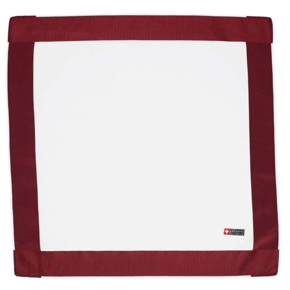 Lehner Men's Swiss Cotton Handkerchief - Wide Border Sateen - Image 2